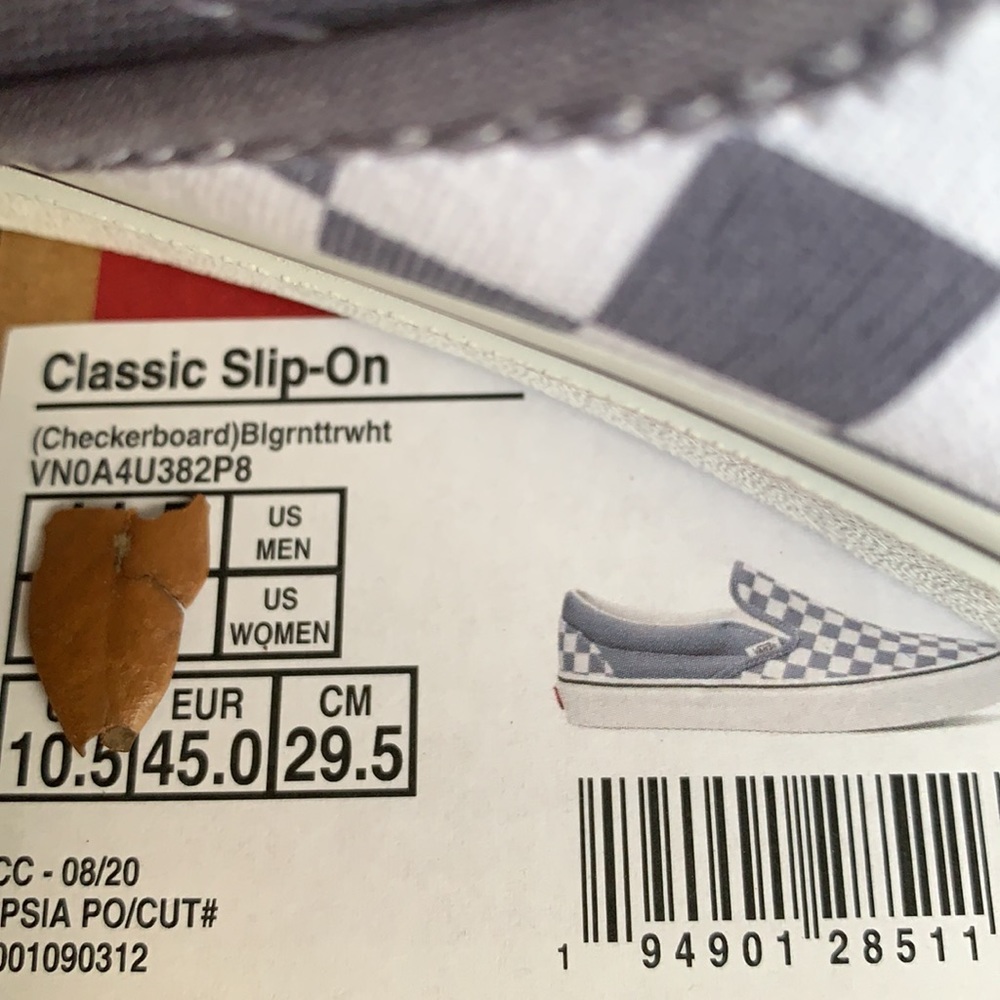 VANS CLASSIC SLIP ON CHECKERBOARD Blgrnt/TRWHT WMN - Picture 15 of 15